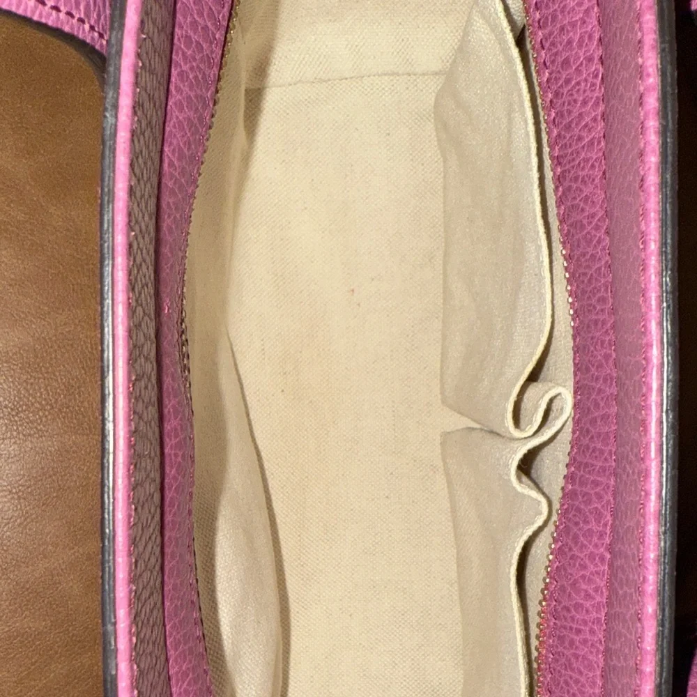 Gucci Dollar Calfskin Purple Leather Medium Satchel
